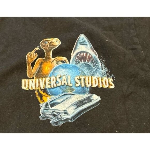 Universal Studios T Shirt Black Double Sided E Jaws Doloreon Earth - Picture 3 of 3